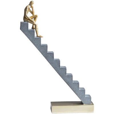 Pièce décorative abstraite de style nordique de luxe en forme de personne d'escalier 